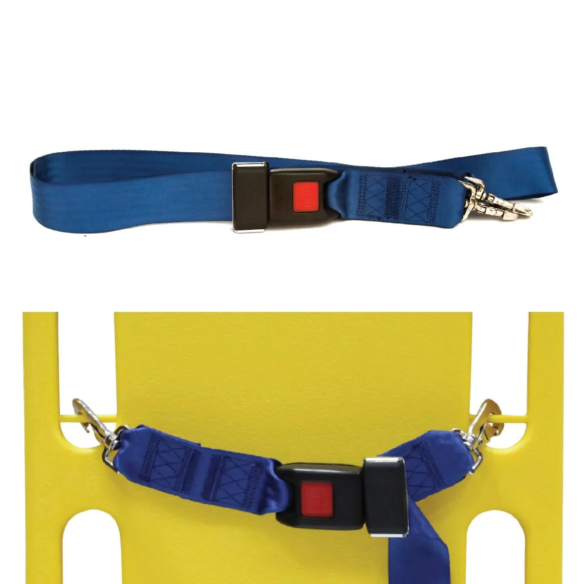 Kemp USA-Kemp USA Two Piece Spineboard Strap With Metal Seat Belt Buckle, Royal Blue-MedTech-1